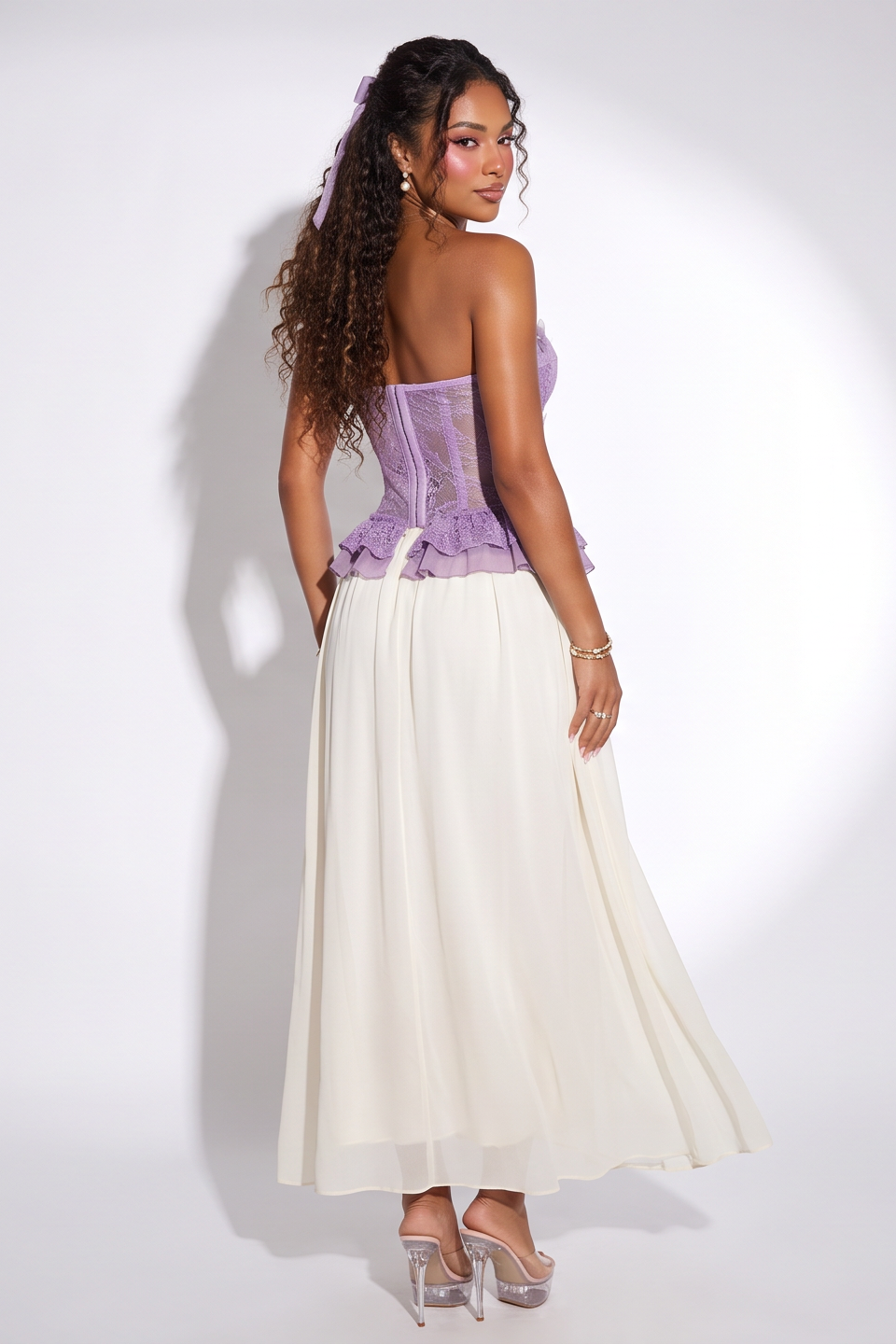 Seraphina Butterfly Lace Frill Corset Top