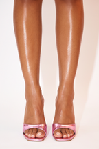 Shayla Round Toe Patent Stiletto High Heel Mules