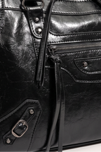 Talia Vegan Leather Top Handle Satchel Bag