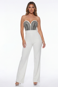 Zaria Twisted Rope Bust Detail Strapless Jumpsuit