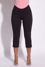 Vanya Slit Hem High Waist Capri Pants