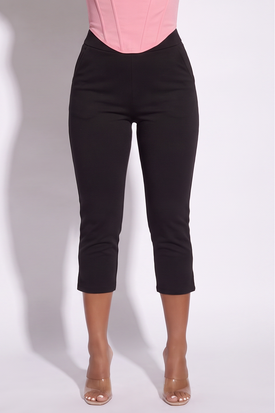 Vanya Slit Hem High Waist Capri Pants