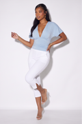 Vanya Slit Hem High Waist Capri Pants