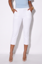 Vanya Slit Hem High Waist Capri Pants
