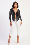 White High Waisted Denim Capri Pants