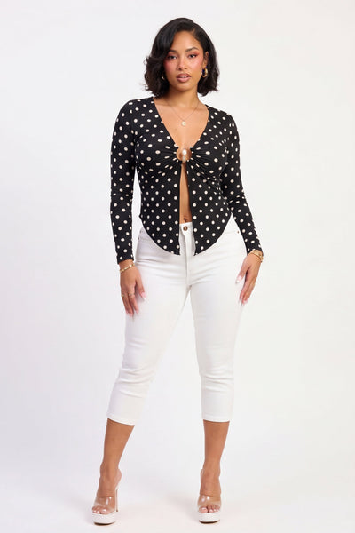 White High Waisted Denim Capri Pants